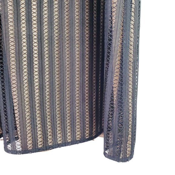 JAYGODFREY Black Over Nude Overlay Big Shoulder Sheath Dress, Sz 4 - Picture 5 of 7